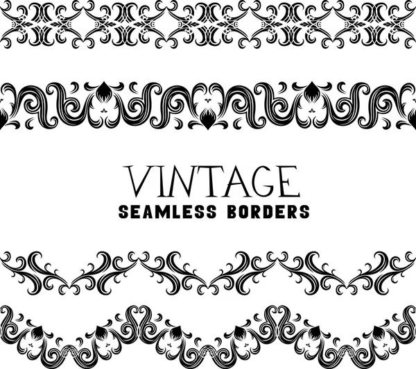 Bordures sans couture Vintage — Image vectorielle