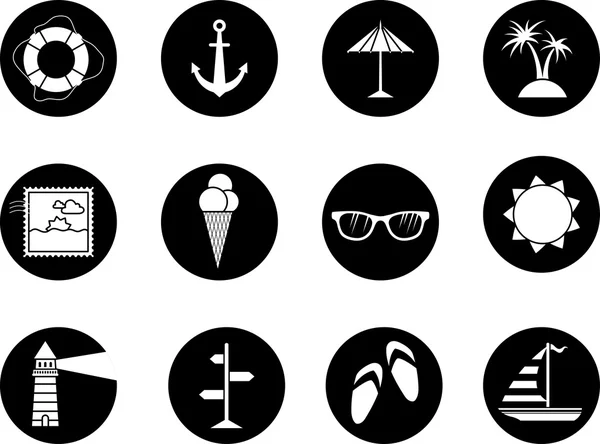 Sea summer icons — Stock Vector
