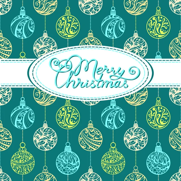 Fondo festivo con bolas de Navidad — Vector de stock