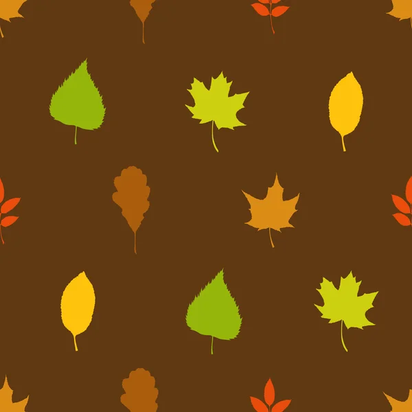 Seamless pattern of autumn leaves. — Stock Vector