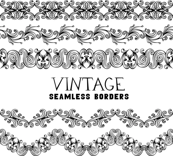 Vintage seamless borders — Stock Vector