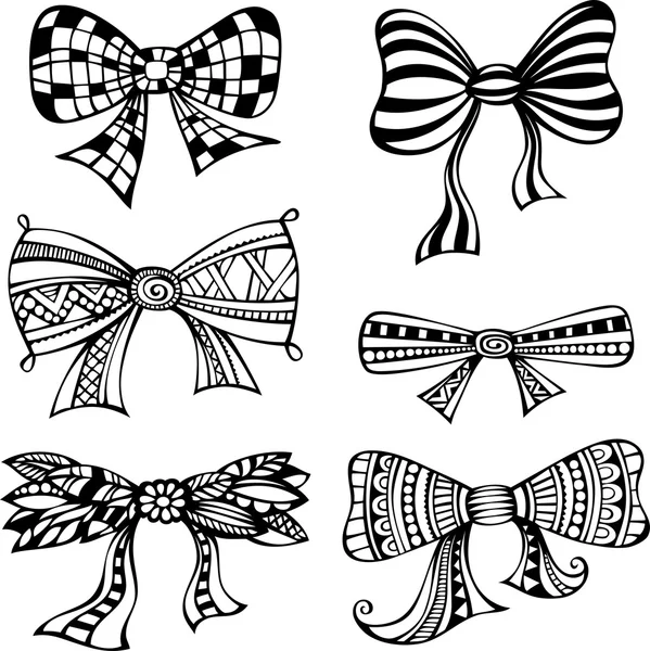 Set of vector ornate bows. — Stock Vector