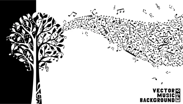 Muzyka tle drzewa. — Wektor stockowy