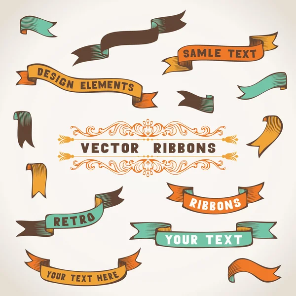 Set of retro ribbons. — Stock Vector