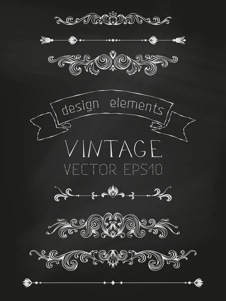 Chalk calligraphic design elements. — Stock Vector