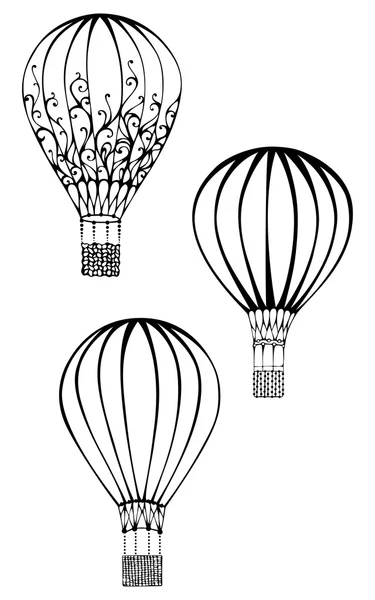 Tres globos de aire caliente — Vector de stock