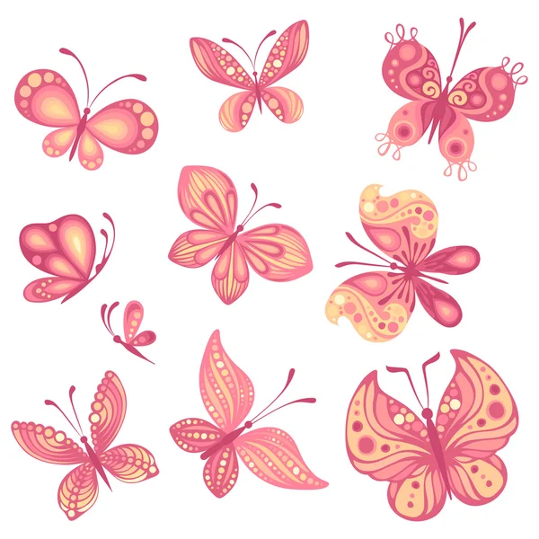 Conjunto de mariposas — Archivo Imágenes Vectoriales