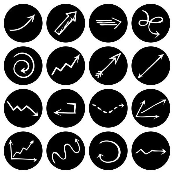 Zwart-wit ronde pictogrammen. — Stockvector