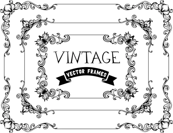 Kalligrafische vintage frames — Stockvector