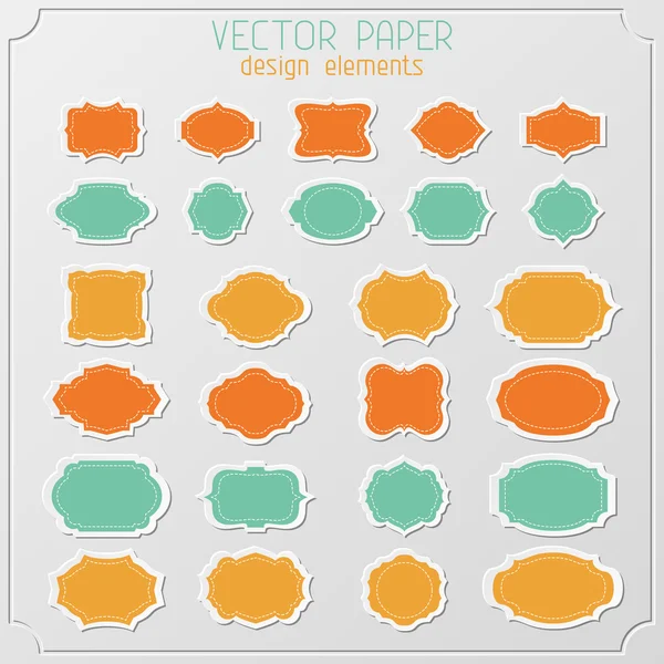 Set of various paper stickers. — Stock Vector