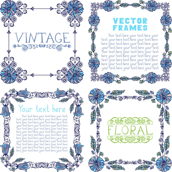 Frames with floral elements. — Stock Vector