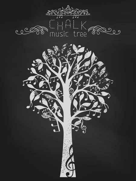 Chalk music tree — Stock Vector