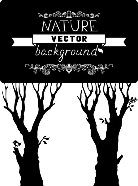 Silhouetten van de bomen — Stockvector