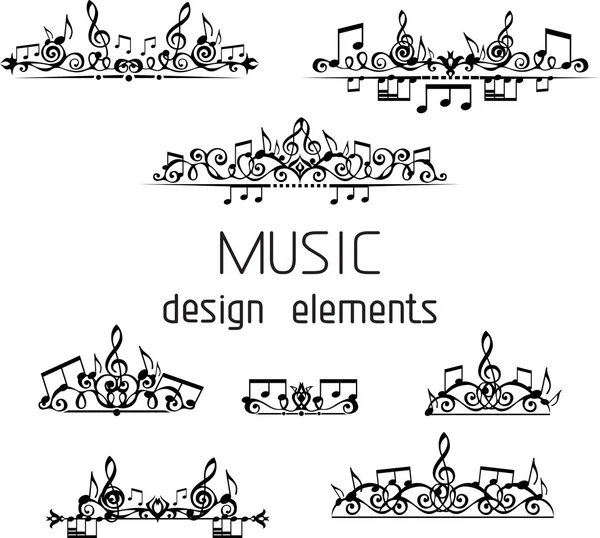 Musik sidan dekorationer. — Stock vektor