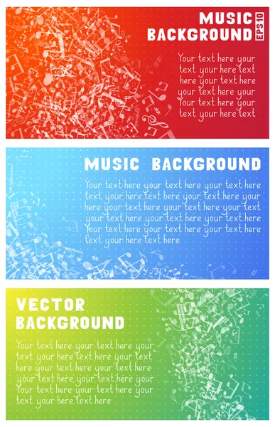 Three vector music banners — Stock Vector