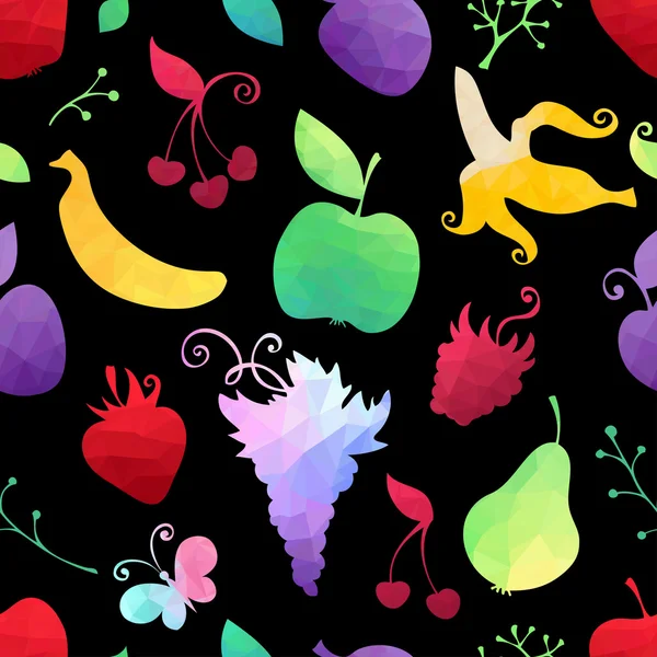 Modèle sans couture de fruits géométriques . — Image vectorielle