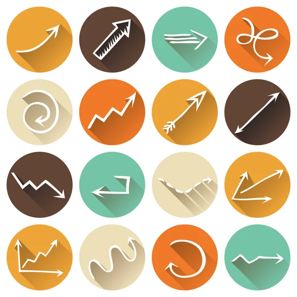 Set of round flat icons. — Stock Vector