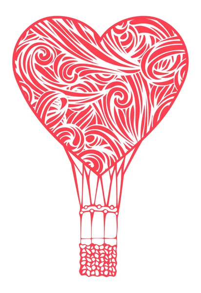 Romantic hot air balloon — Stock Vector