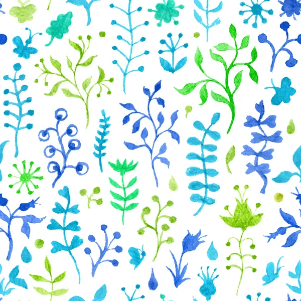 Seamless watercolor nature pattern — Stock Vector