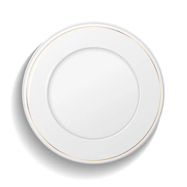 Classico piatto bianco vuoto — Vettoriale Stock
