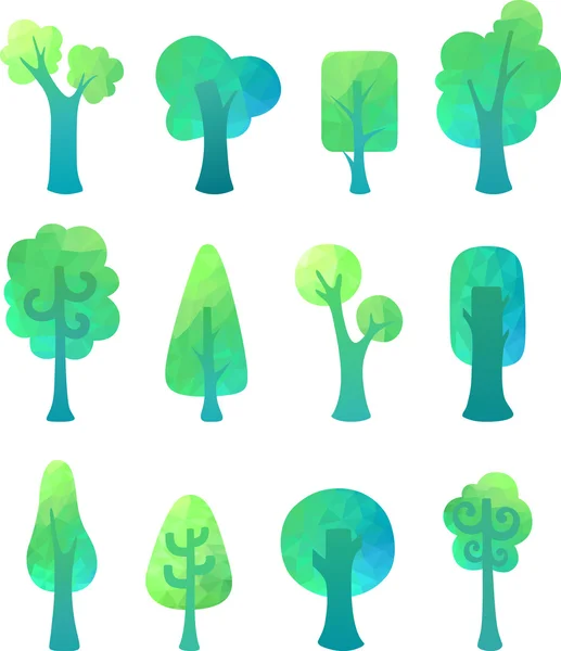 Süslü geometrik ağaçlar. — Stok Vektör