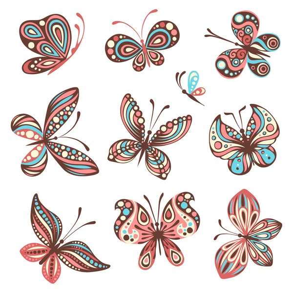 Set of butterflies — Stock Vector