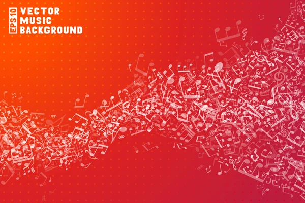 Red vector music background — Stock Vector