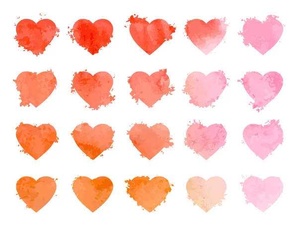 Watercolor hearts — Stock Vector