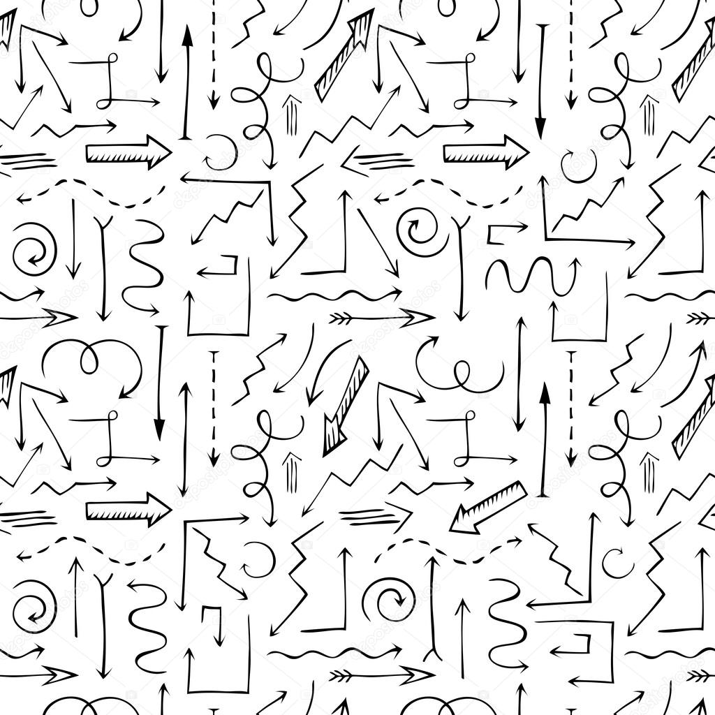 Black and  rrows seamless pattern.