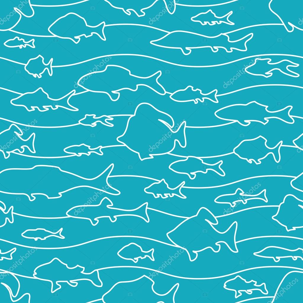 Blue fish background. Stock Vector Image by ©AlexVector #54974253