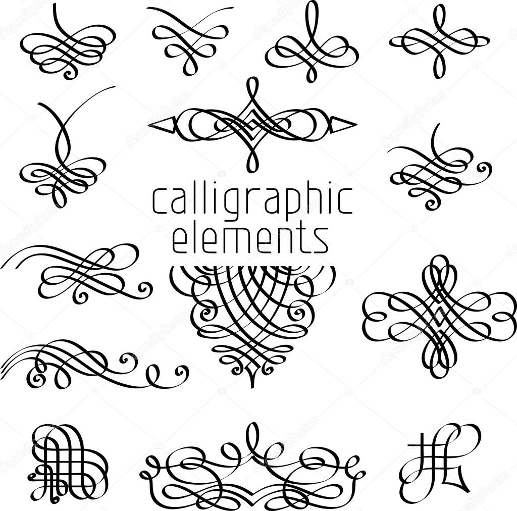 Calligraphic design elements.