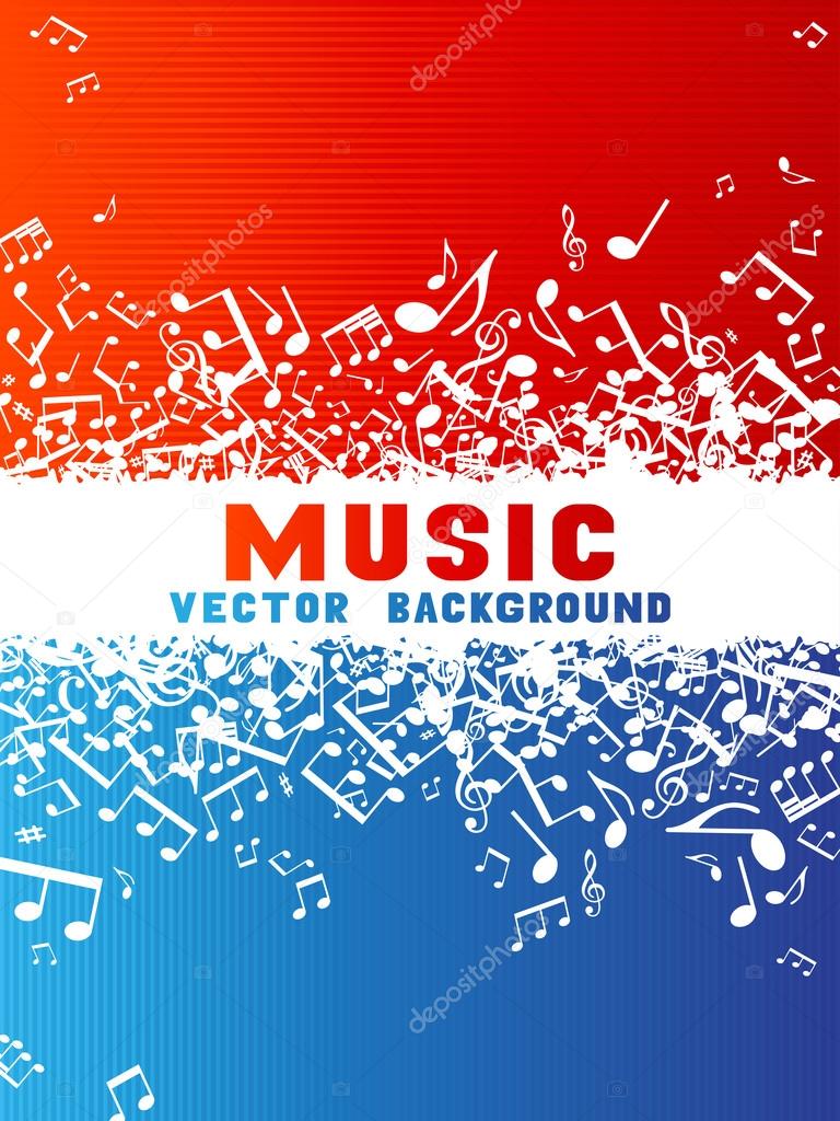 Red and blue music background.