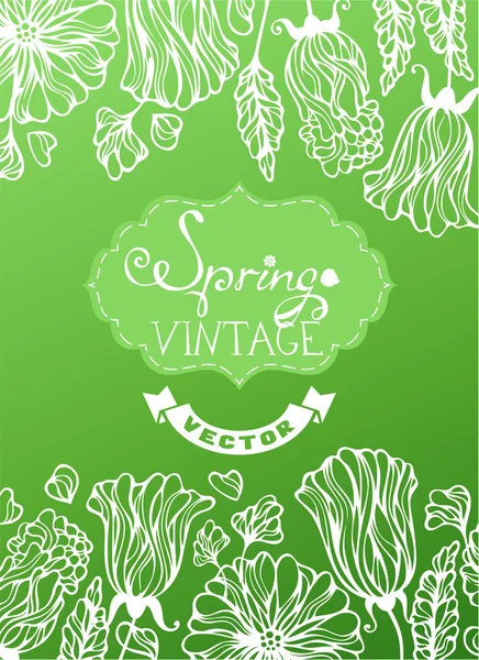 Fondo floral verde. — Vector de stock