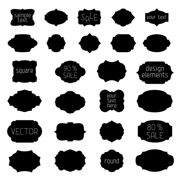 Badges et étiquettes vintage géométriques monochromes simples . — Image vectorielle