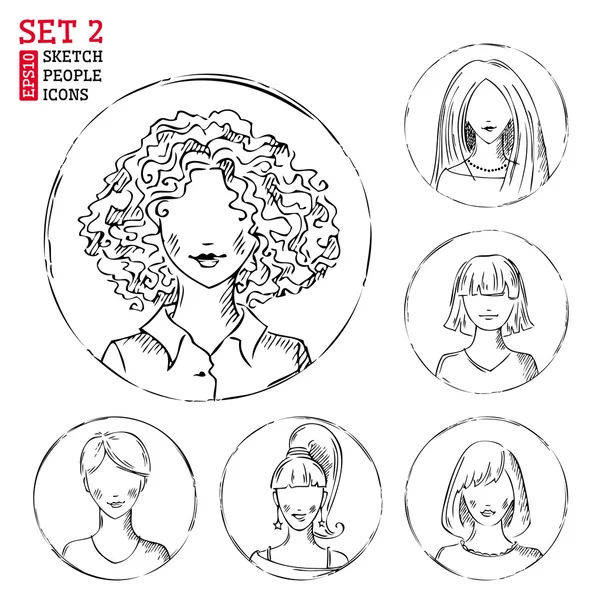 Sketch people icons. Stock Vector