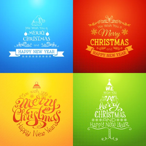 Je vous souhaite un joyeux Noël et bonne année . — Image vectorielle
