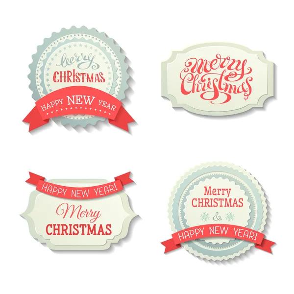 Vector set van Kerstmis badges en etiketten. — Stockvector