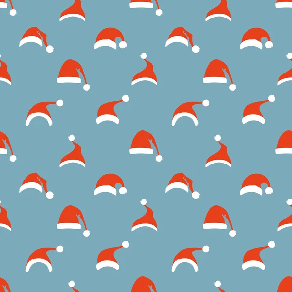 サンタ帽子のシームレス パターン. — ストックベクタ