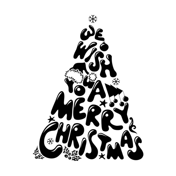 Merry Christmas hand lettering. — Stock Vector