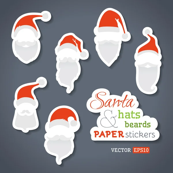 Papírové samolepky Santa. — Stockový vektor