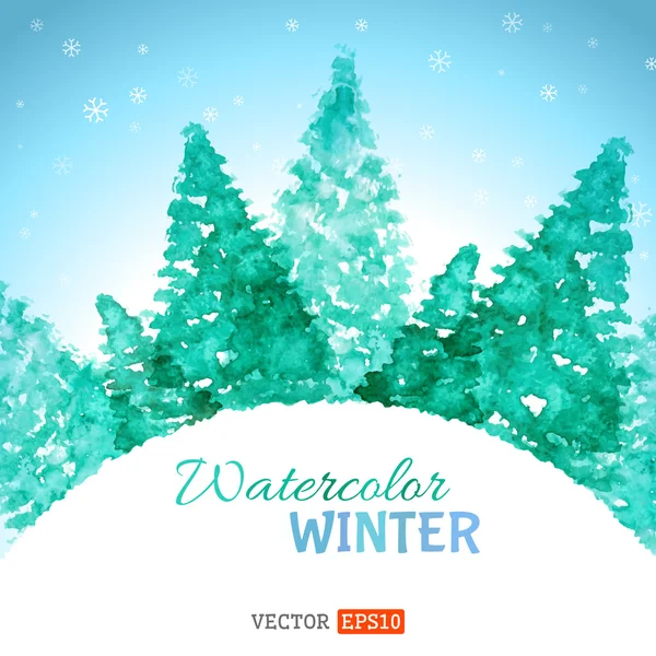 Acuarela invierno fondo . — Vector de stock