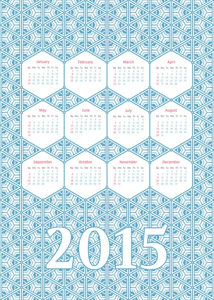 Geometrická kalendář do roku 2015. — Stockový vektor