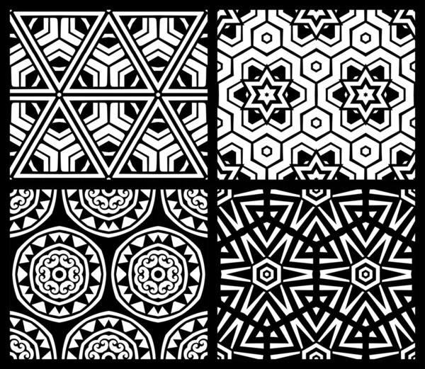 Set van naadloze geometrische patronen. — Stockvector