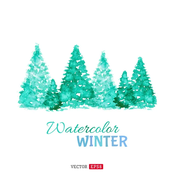 Watercolor winter background. — Stock Vector