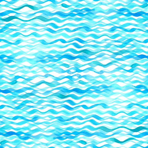 Seamless mönster av akvarell vågor. — Stock vektor