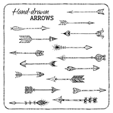 Set of hand-drawn arrows.  clipart