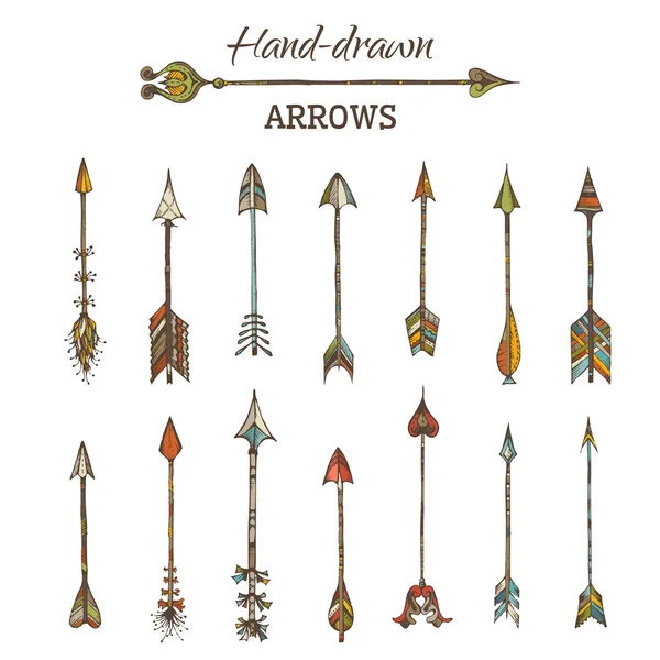Serie di frecce disegnate a mano . — Vettoriale Stock
