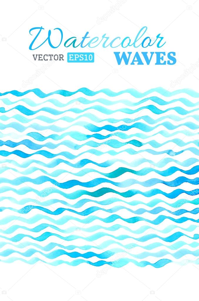 Vector watercolor waves background.