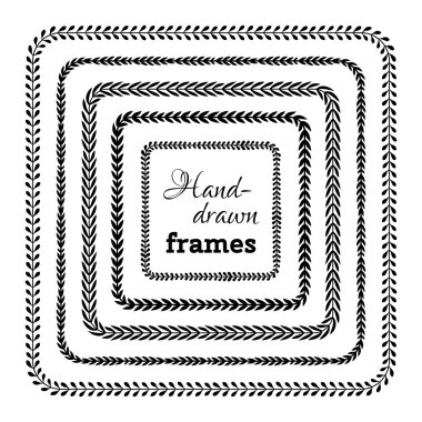 floral çerçeveler vektör kümesi. 