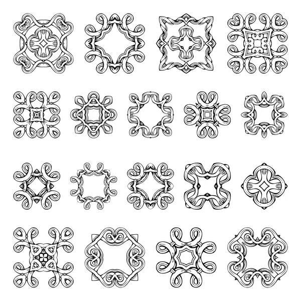 Set vintage geometric ornaments. — Stock Vector